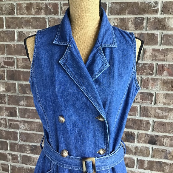 Liz Claiborne Sleeveless Denim Dress - Picture 1 of 8